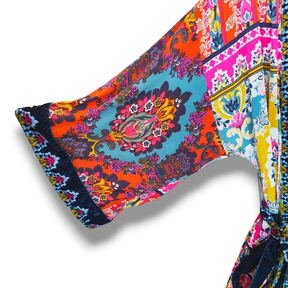 Anthropologie Zadie Velvet Floral Kimono Robe M/L